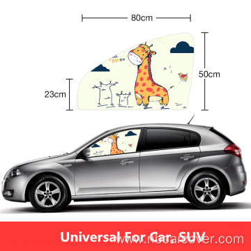 Clear cute printed magnetic nylon mesh car sunshade